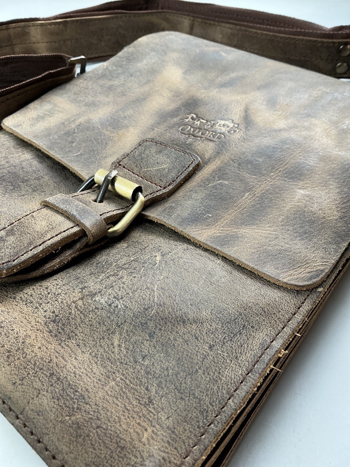 Oxford Chariot Bespoke Luxury Leather Crossbody Bag Brown Vintage Style