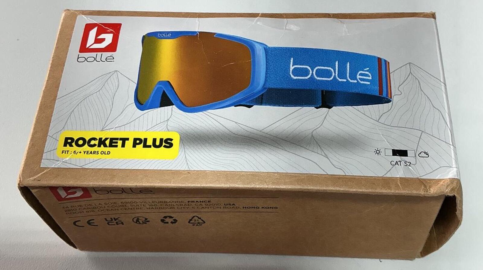 bollé Rocket Plus Ski Goggles Blue with Orange Lens Fit Small 6+ Years