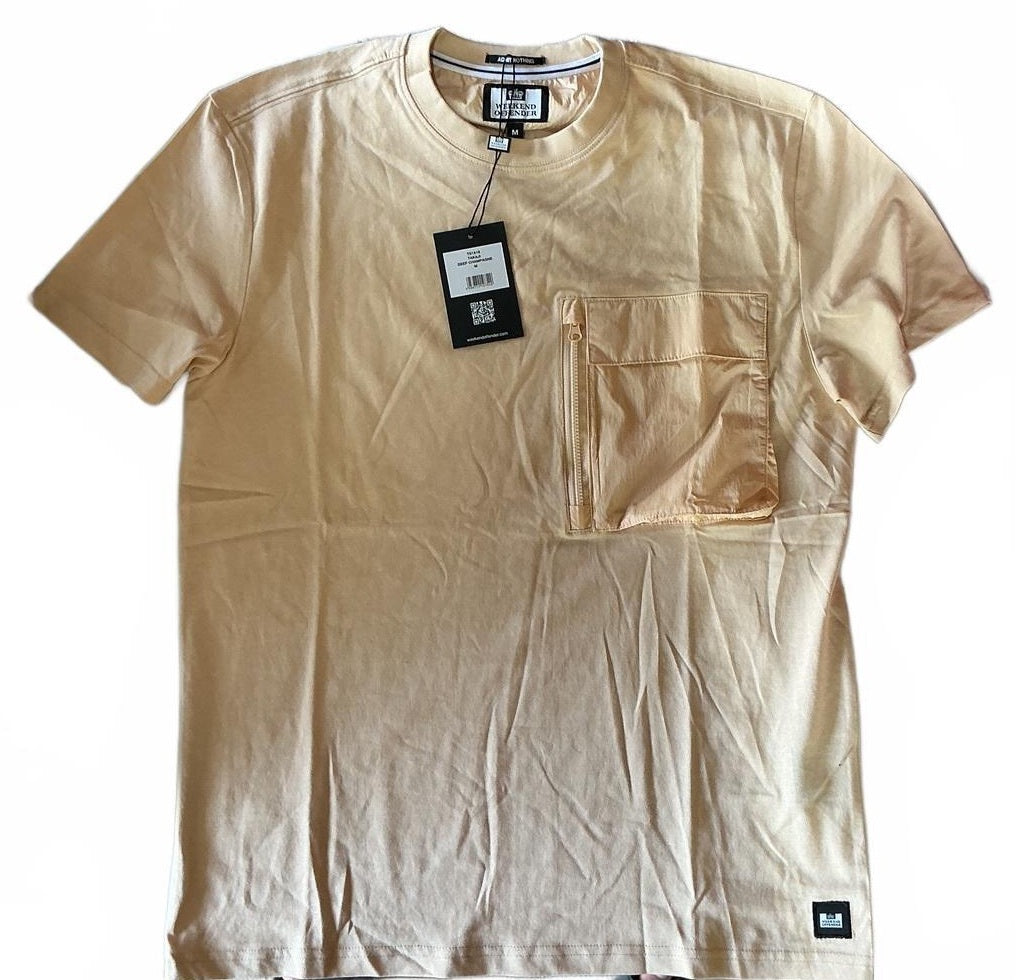 Weekend Offender Takaji Deep Champagne T-Shirt with Chest Pocket Size Regular M