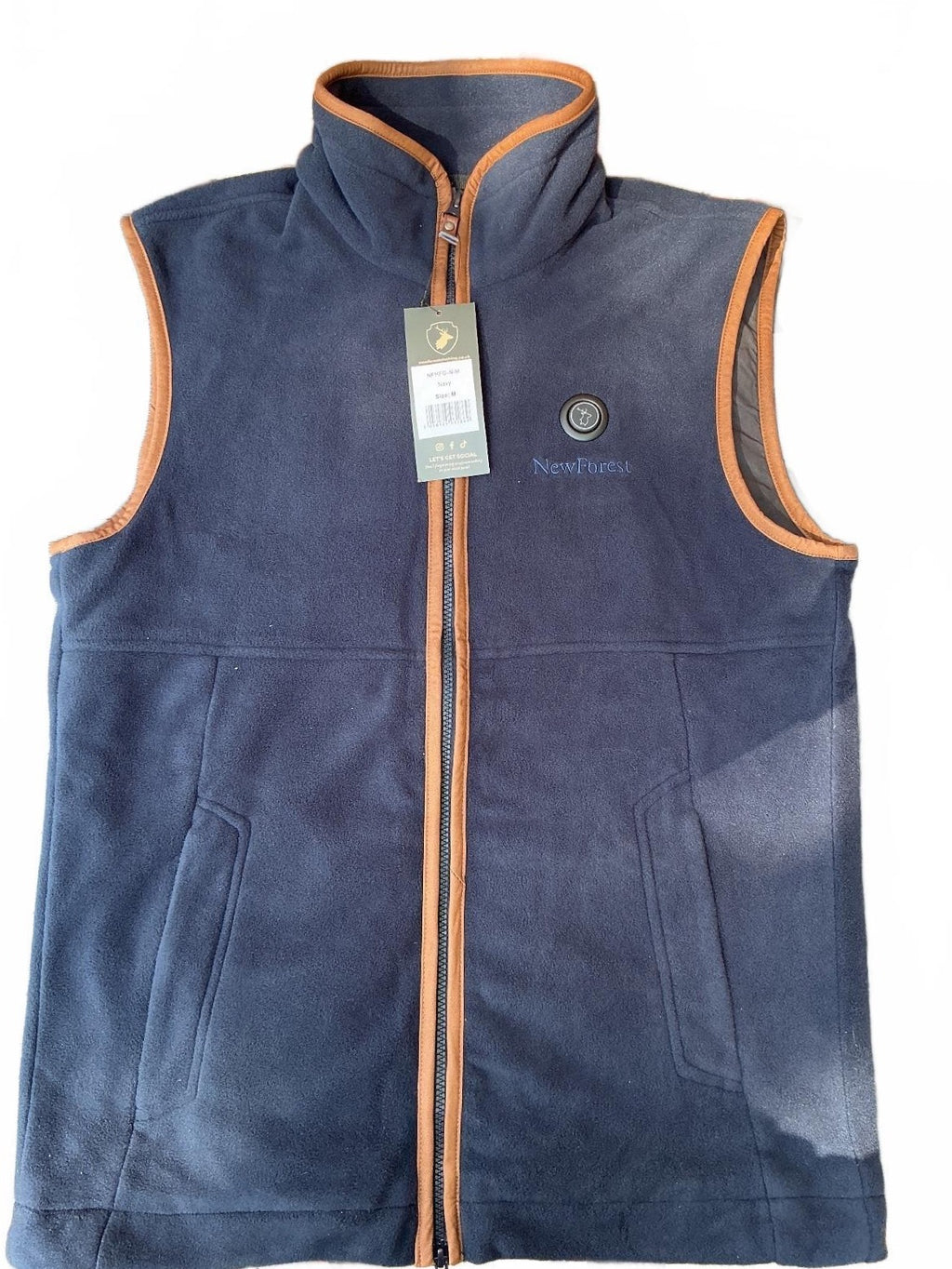 *NEW* New Forest heated Navy Blue Fleece Gilet Vest Size M Stylish & Warm