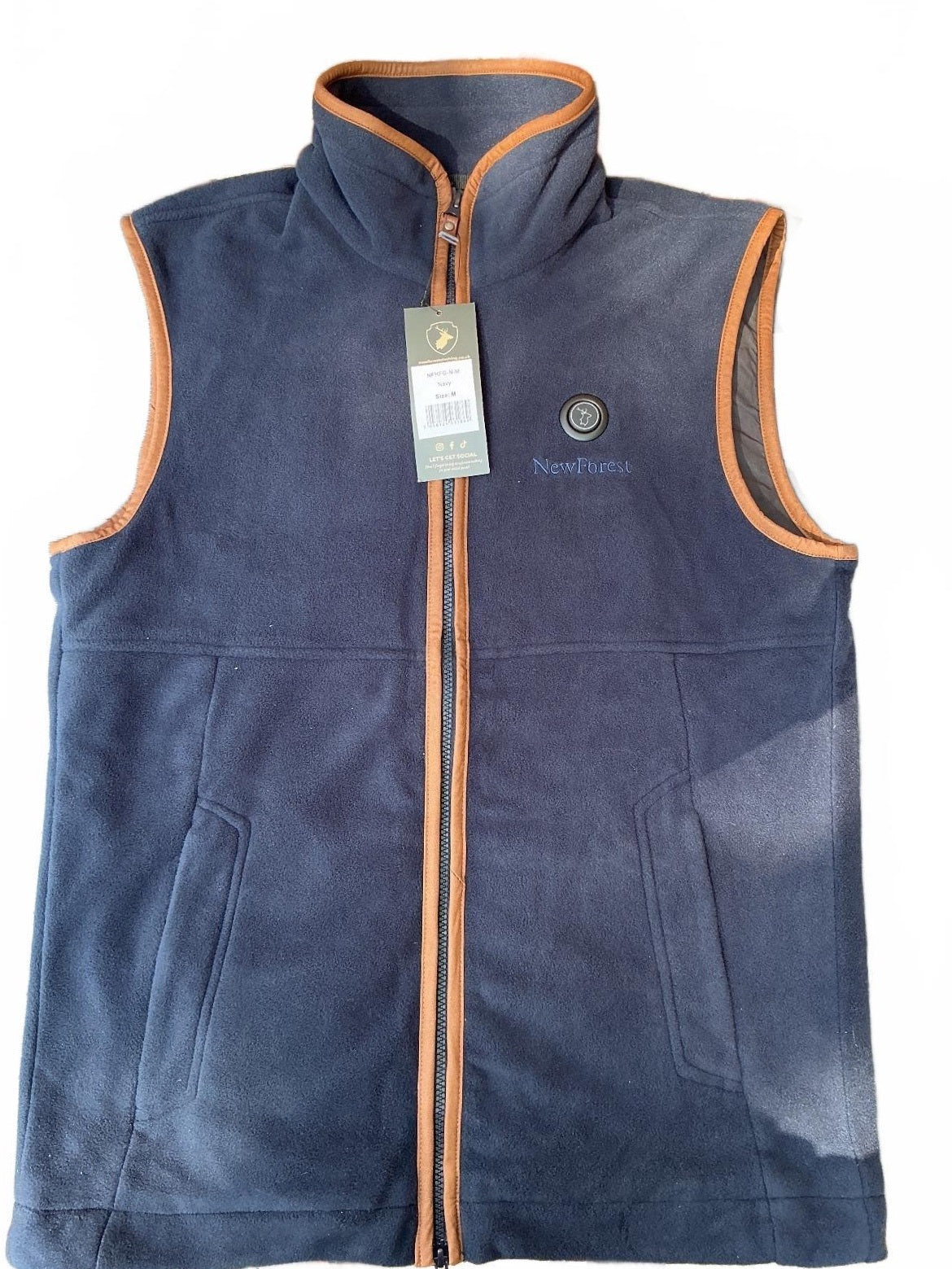 *NEW* New Forest heated Navy Blue Fleece Gilet Vest Size M Stylish & Warm