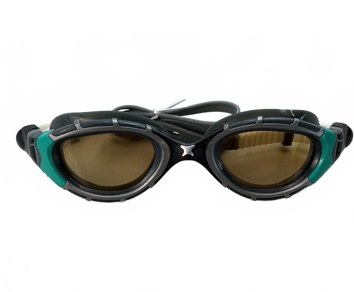 Zoggs Predator Flex Swimming Goggles Black Green Polarized