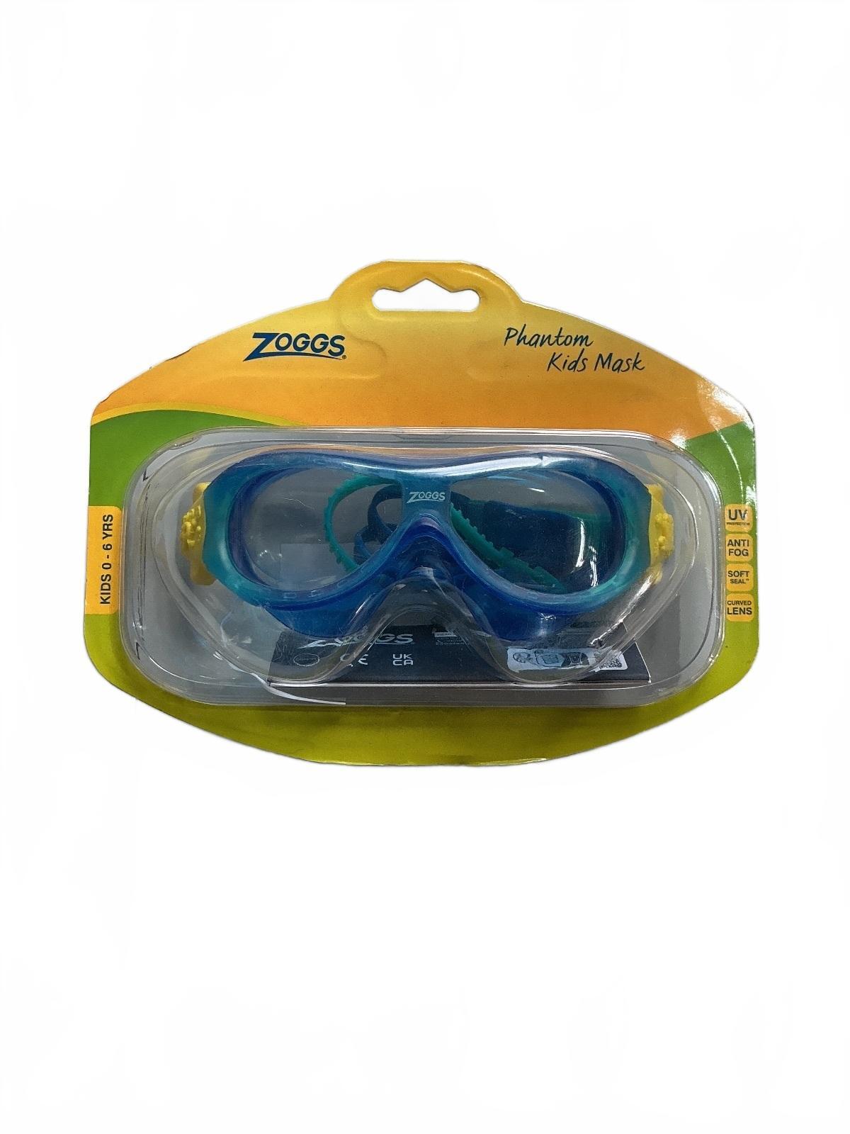 Zoggs Phantom Kids Mask Swimming Goggles for Kids 0-6 Years Blue Yellow