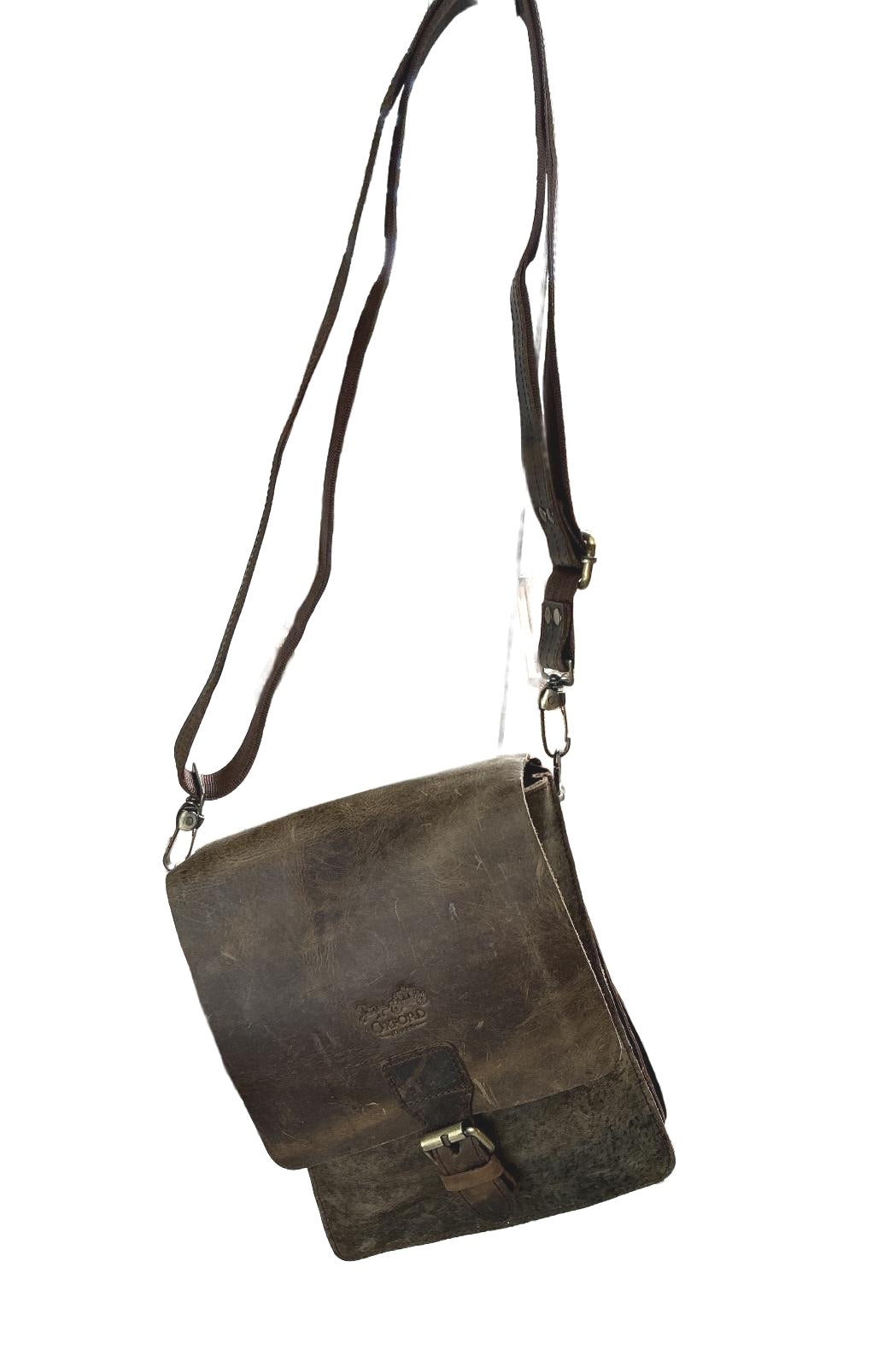 Oxford Bespoke Luxury Leather Crossbody Bag Unisex Brown Vintage Style