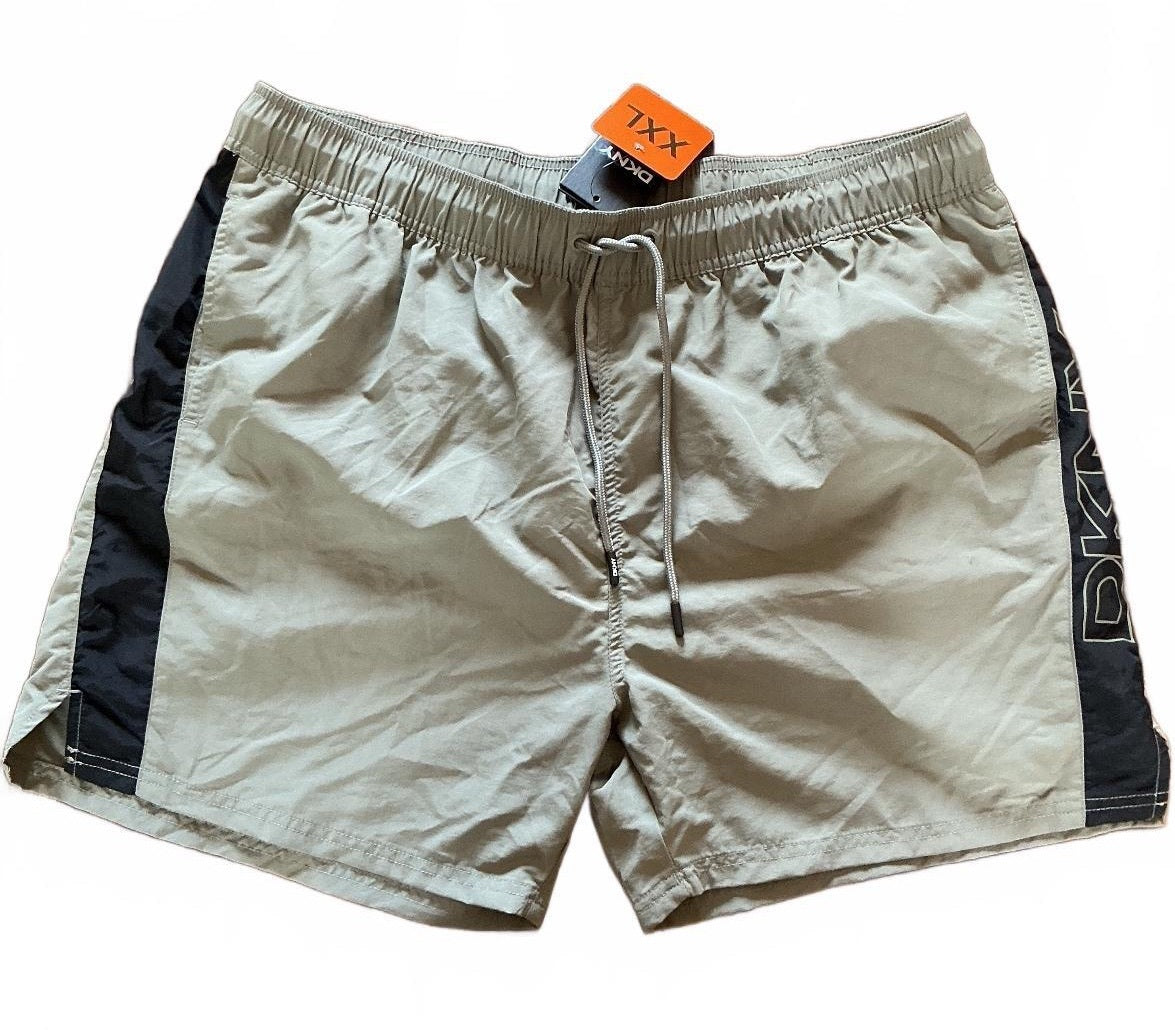 DKNY Men's Swim Shorts Size XXL Green Black Elastic Waist Drawstring