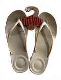 FitFlop Gold Flip Flop Sandals UK 5 Comfortable Contoured Footbed Summer