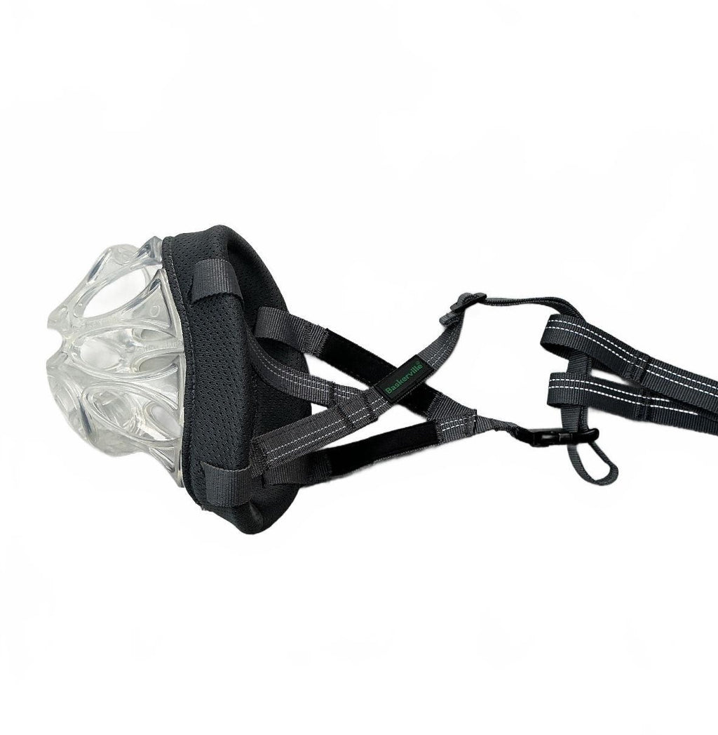 Baskerville Invisa Basket Black/Transparent Durable Dog Muzzle Size 6 Large