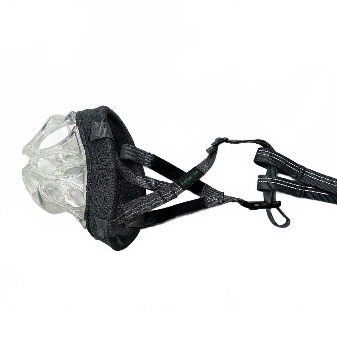 Baskerville Invisa Basket Black/Transparent Durable Dog Muzzle Size 6 Large