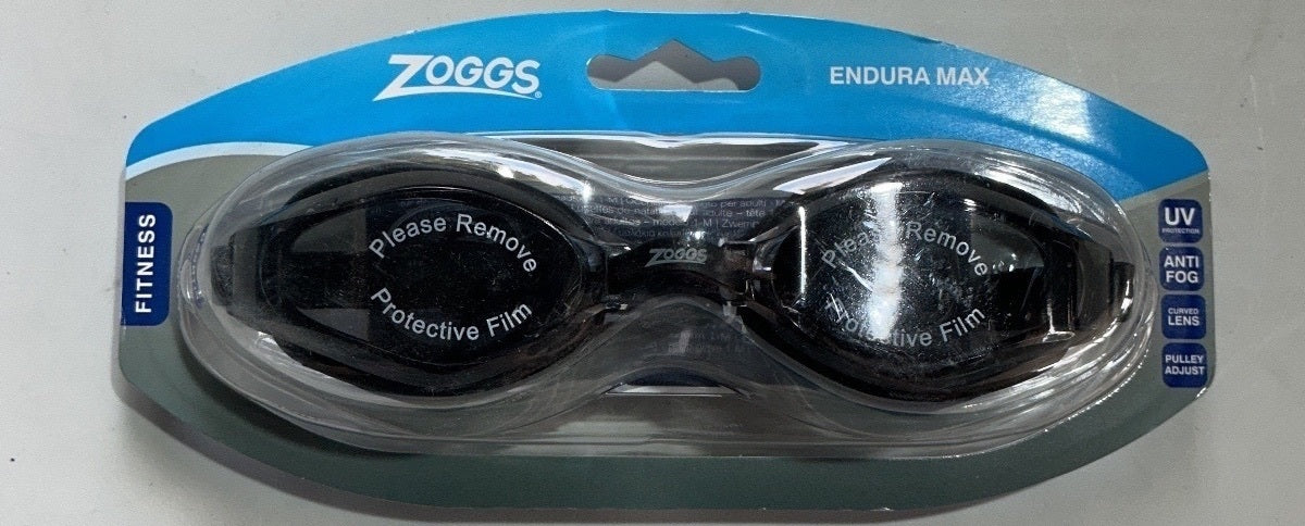*NEW* Zoggs Endura Max Black Fitness Swimming Goggles Tinted Lens