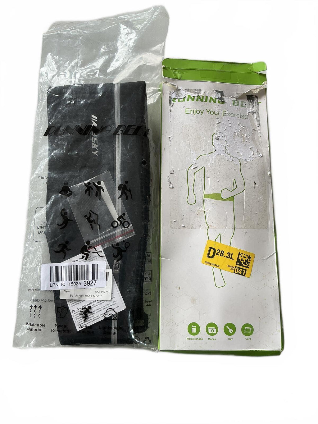 2*Haissky Adjustable Running Waist Belt with Phone Pocket and Reflective Strip