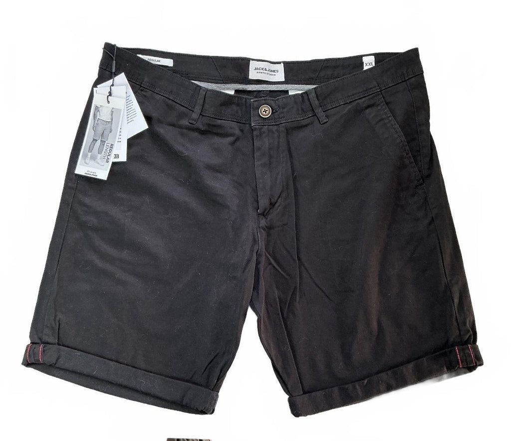 Jack & Jones Regular Length Men's Shorts XXL Black Solid Style