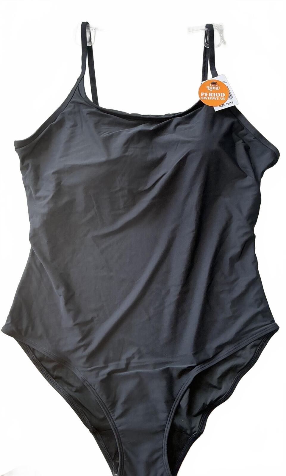 Love Luna Black Period Swimwear Swimsuit Size UK 16/18