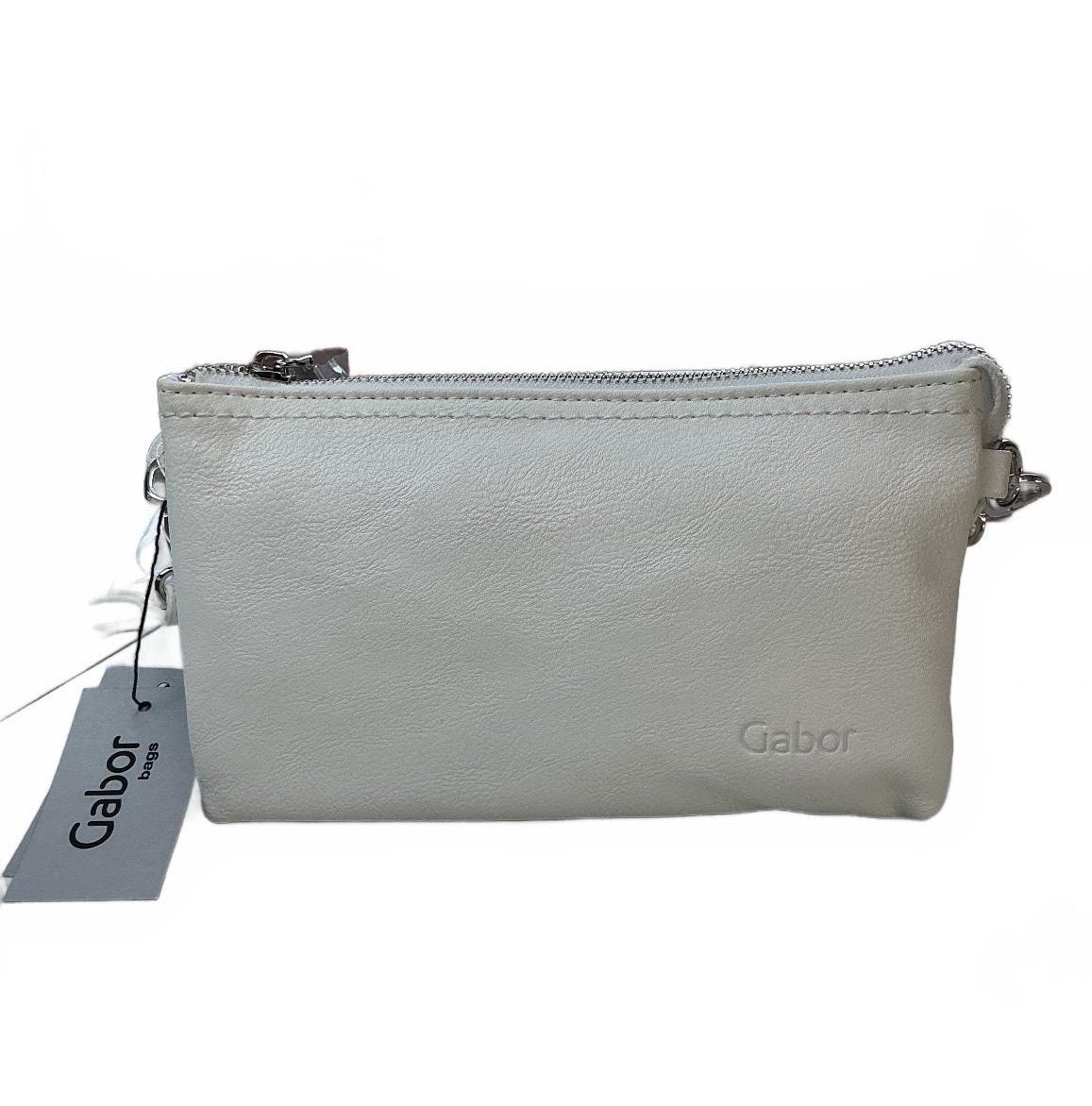 Gabor Emmy Women's White Leather Crossbody Bag Wristlet Adjustable Strap