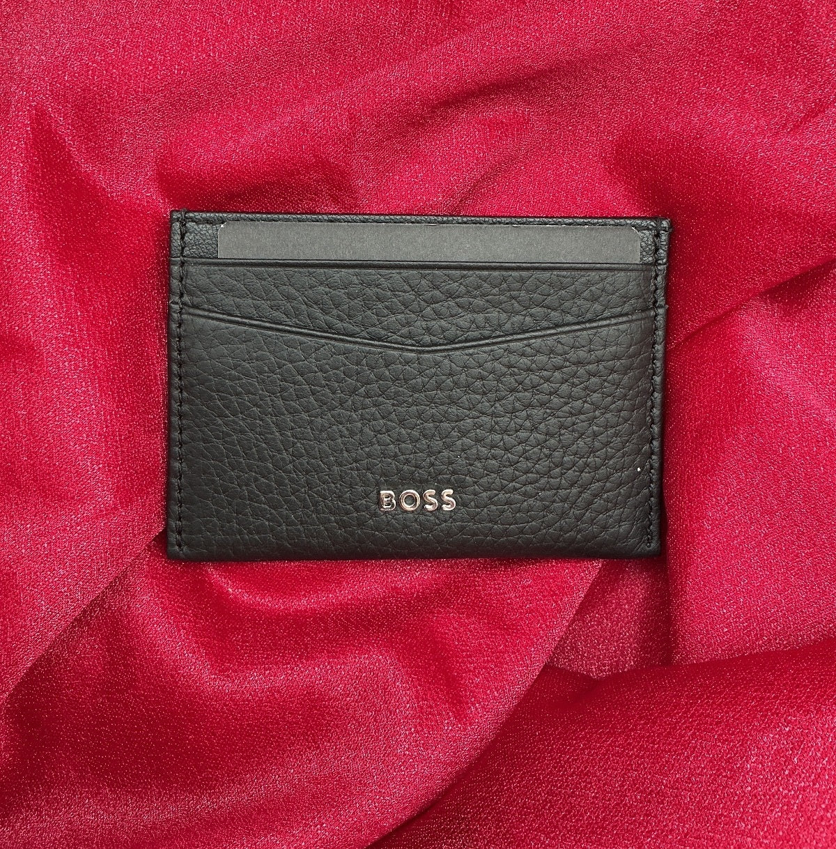 Hugo Boss New Black Men Card Holder Leather RFID Blocking Stylish