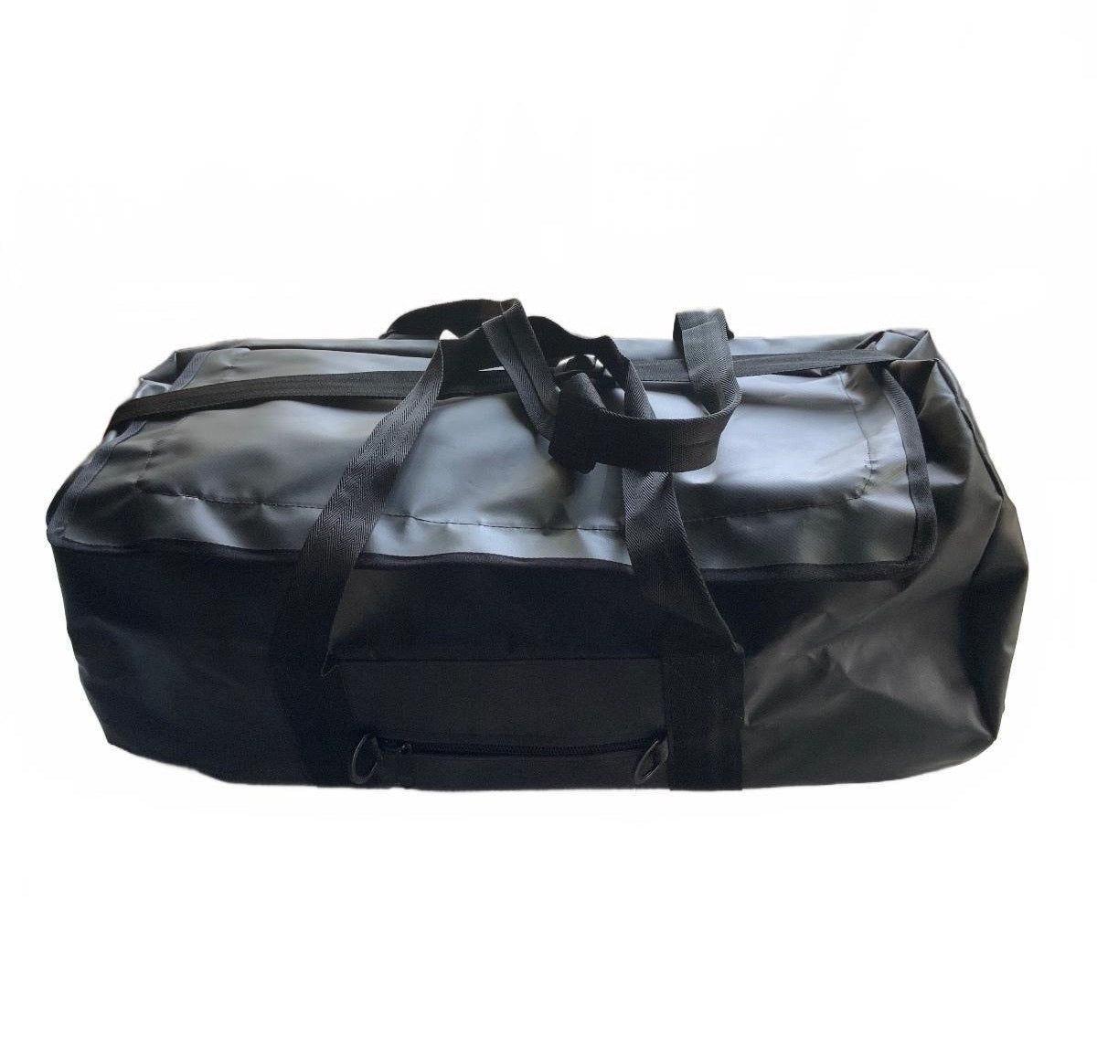 Seahawk Large Black Waterproof Duffel Bag with Shoulder Straps and Zipper Close