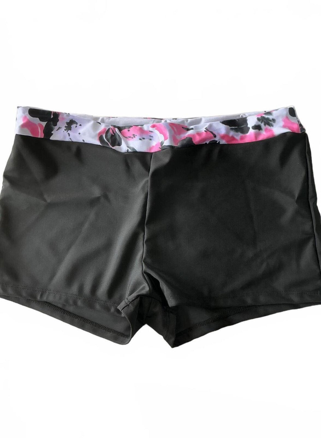Regular XL Floral Print Sports Tankini with Black Shorts Swimwear Set