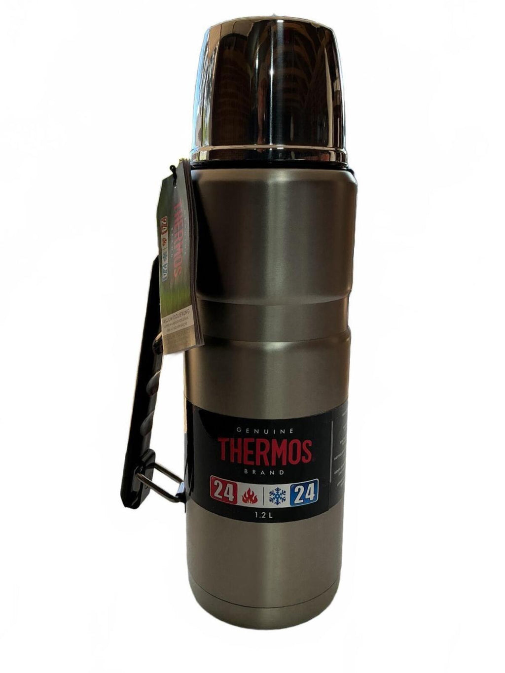 *NEW* Thermos 1.2L Vacuum Flask with Cup & Carry Handle - Silver/Black