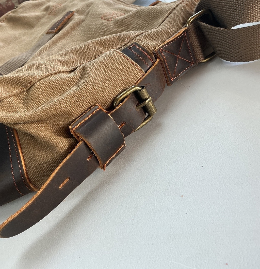 Fandare Brown Canvas Messenger Bag Size Medium