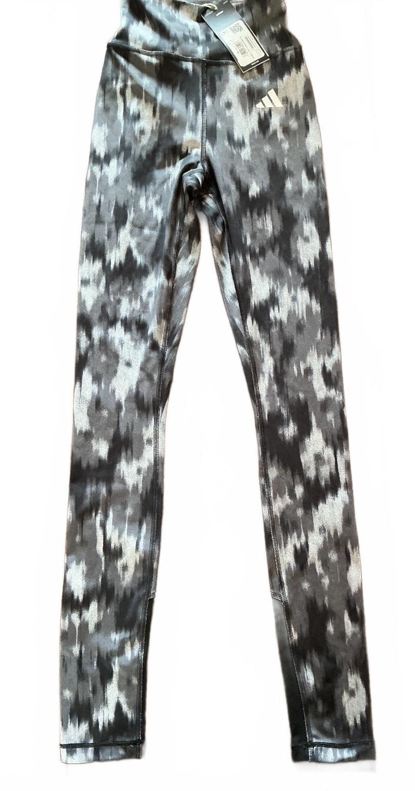 *NEW* Adidas Women's XS Black Grey Patterned Leggings Athletic Wear