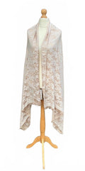 Paul Costelloe Dressage Women's Beige Horse Pattern Shawl Wrap Large Size