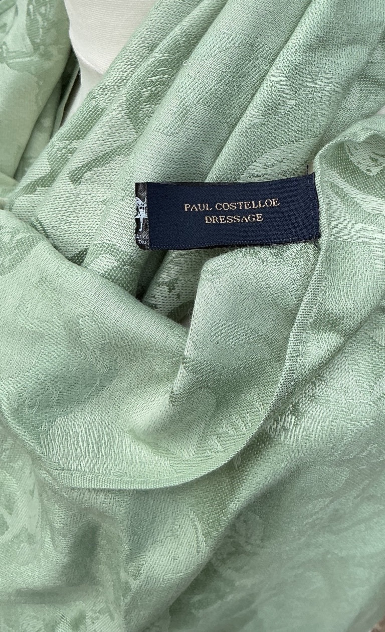 Paul Costelloe Dressage Women's Scarf Mint Green Jacquard Lightweight