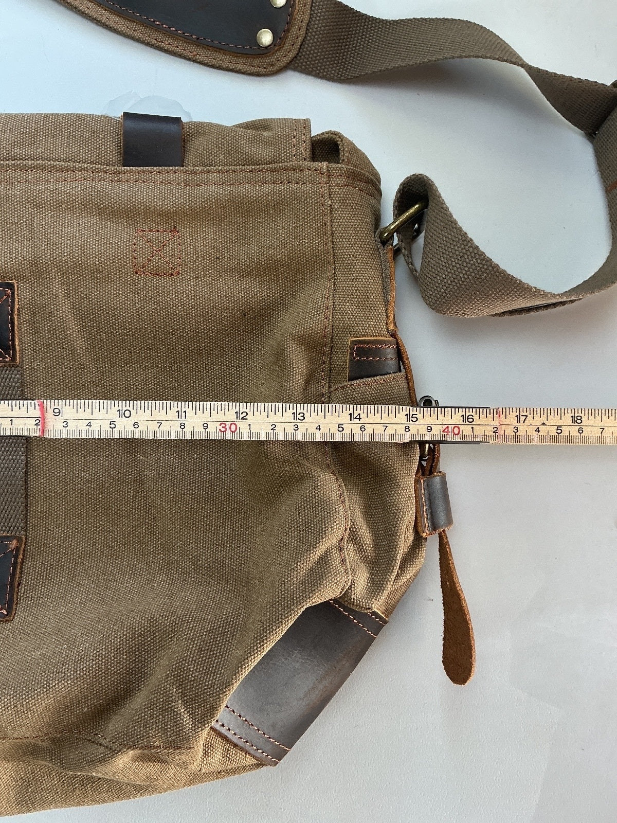 Fandare Brown Canvas Messenger Bag Size Medium