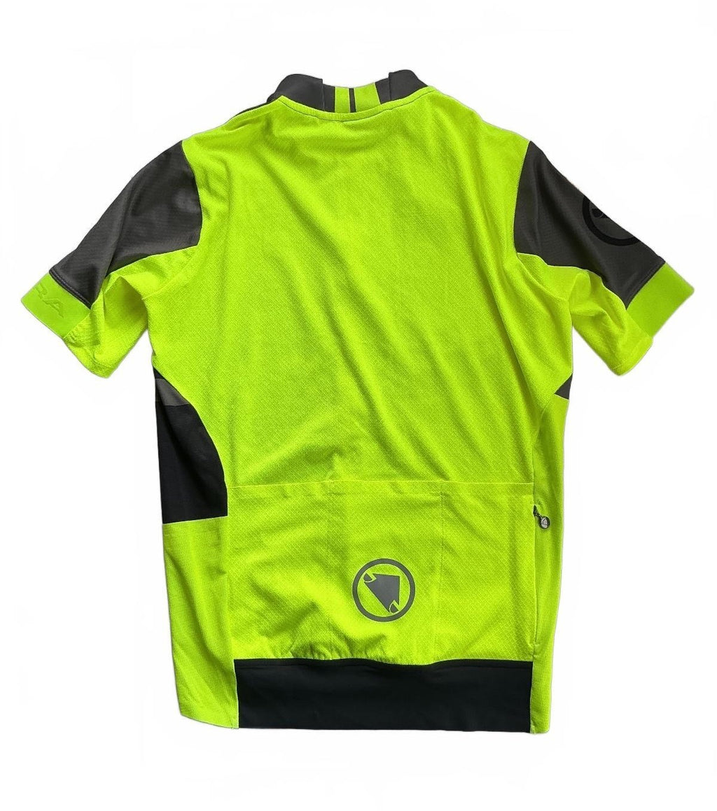 Endura FS260 Print S/S Jersey Men XS Yellow Grey High Visibility Cycling Top