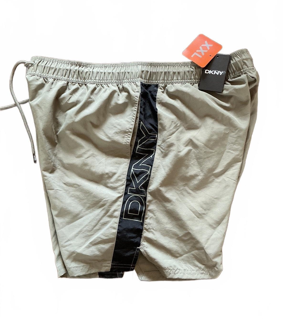 DKNY Men's Swim Shorts Size XXL Green Black Elastic Waist Drawstring