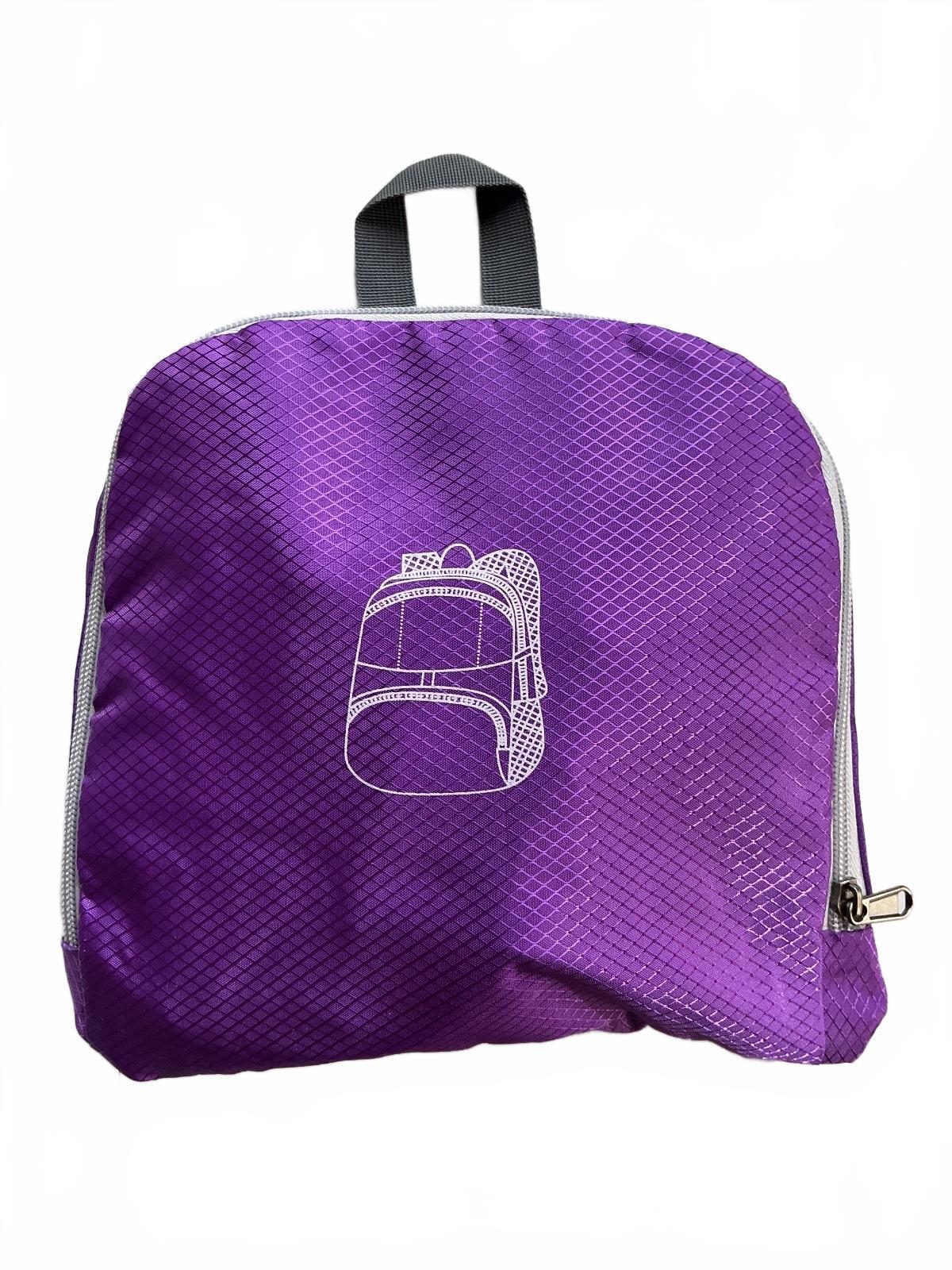 Crenze Purple Lightweight Foldable Backpack Travel Bag Size
