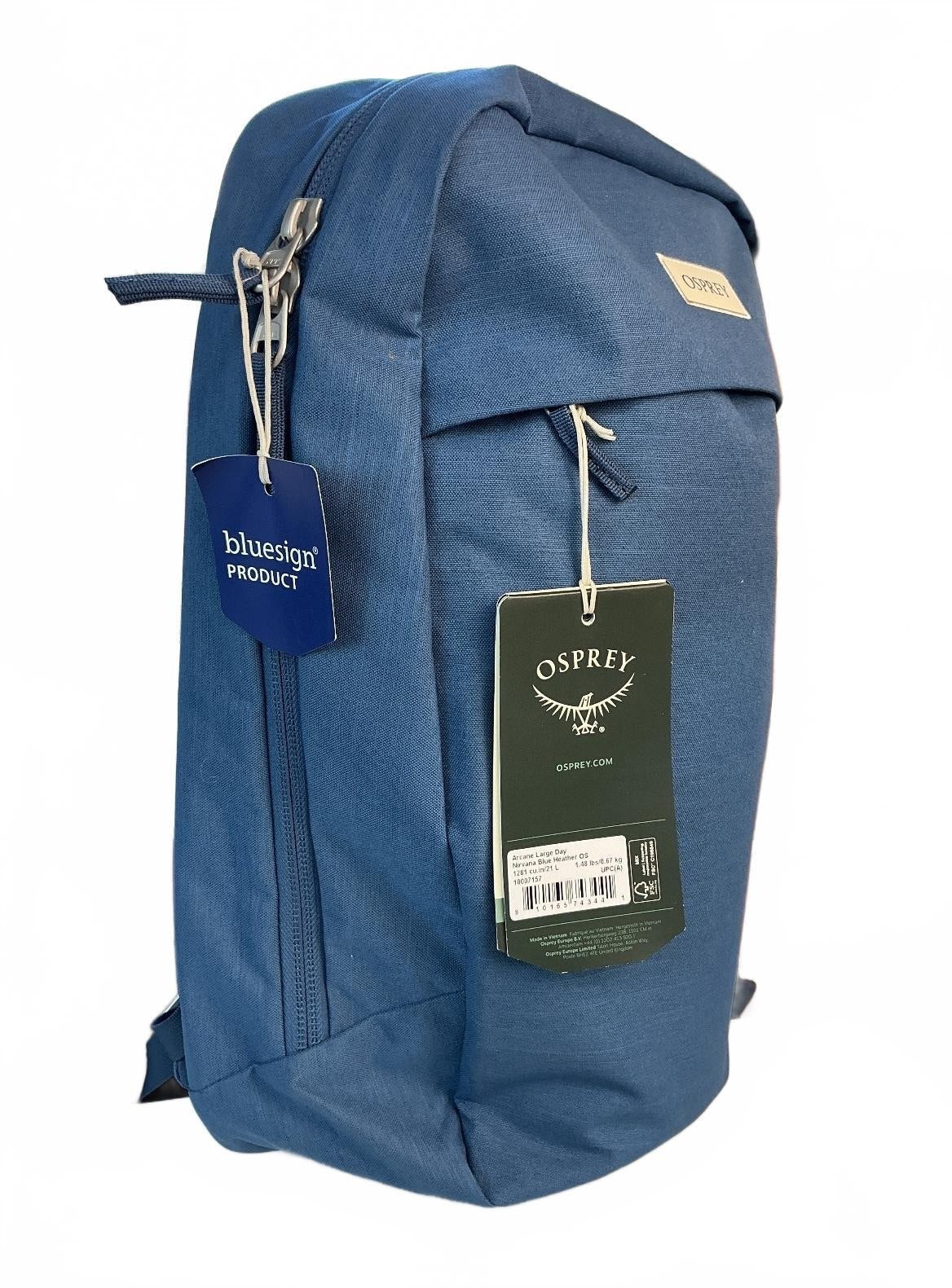 Osprey Arcane Large Day Unisex 21L Blue Laptop Backpack Recycled Fabric