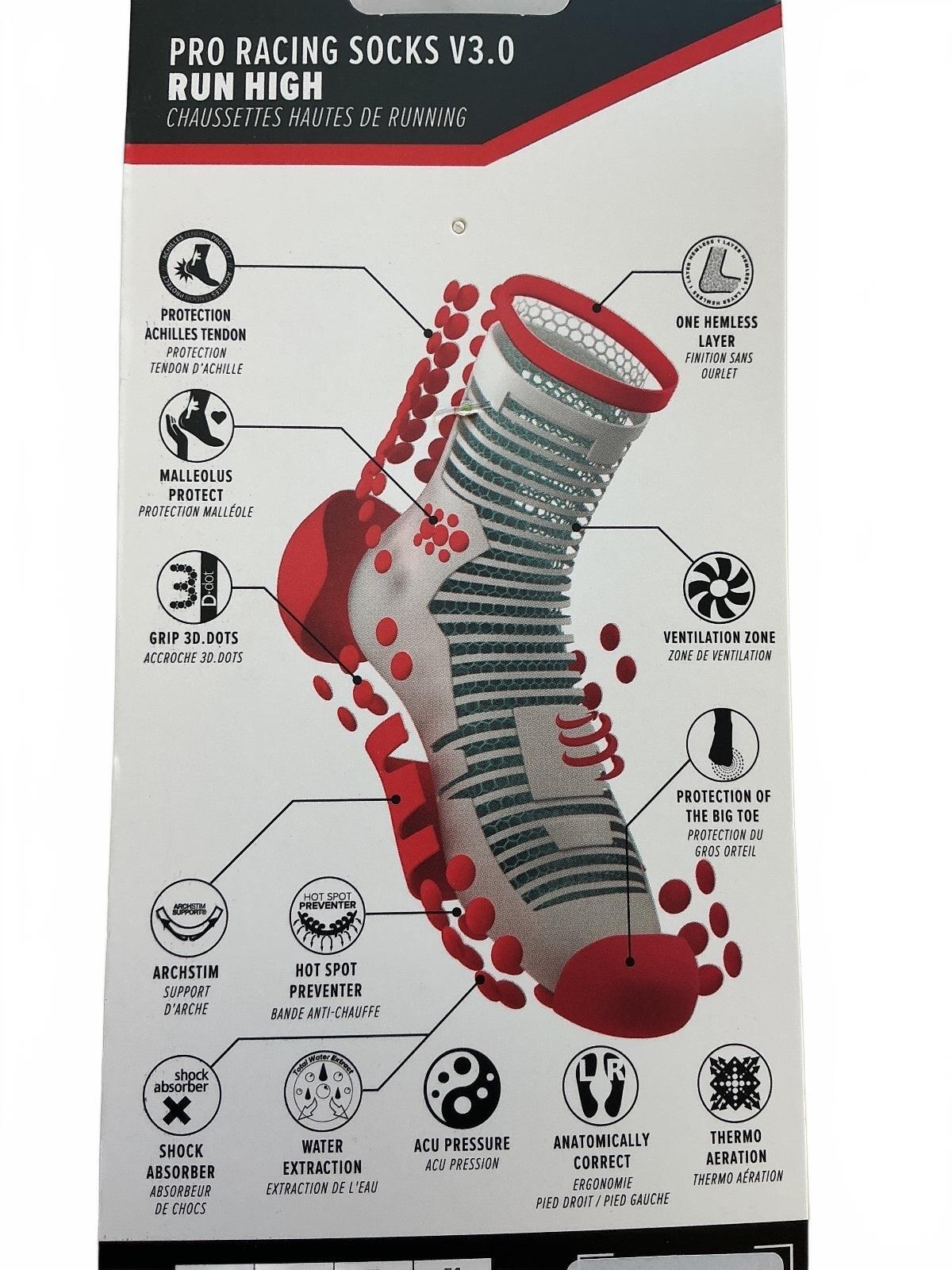 *NEW* 3 Pack Compressport Pro Racing Socks V3.0 Run High Yellow Size Uk 10-12.5