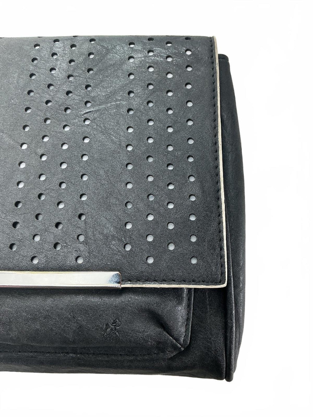 Religion Black Leather Clutch Bag