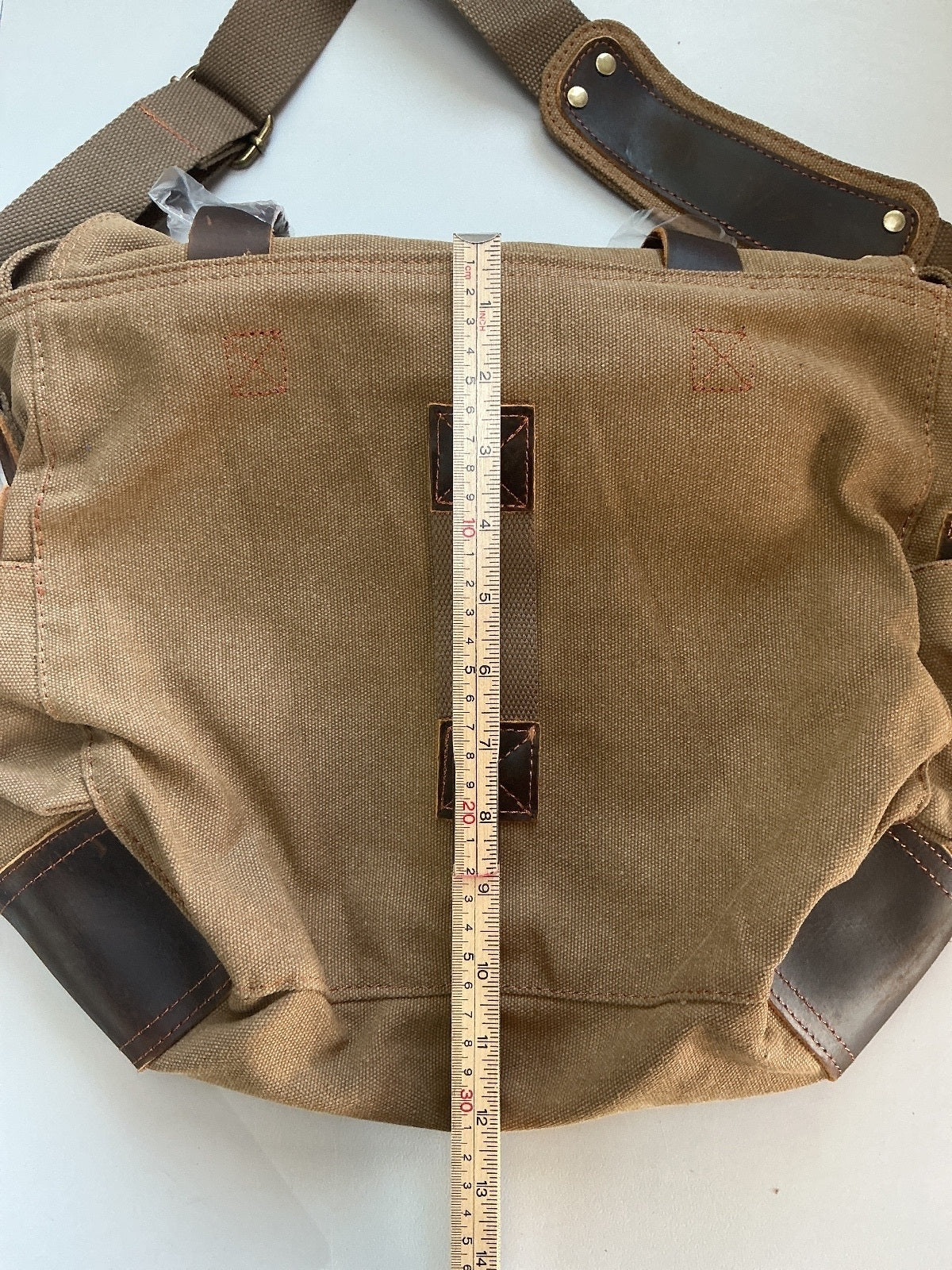 Fandare Brown Canvas Messenger Bag Size Medium
