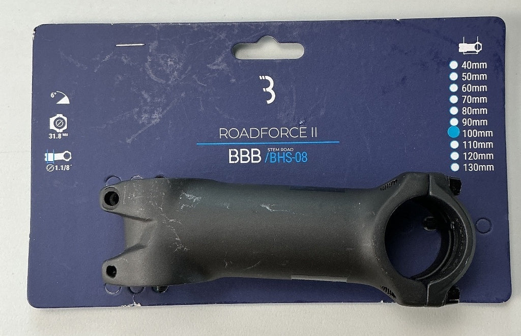 BBB Roadforce II Bicycle Stem 31.8mm Black 100mm