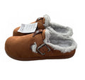 Sisttke Winter Clogs Unisex Brown Grey Faux Fur Lined Adjustable Strap