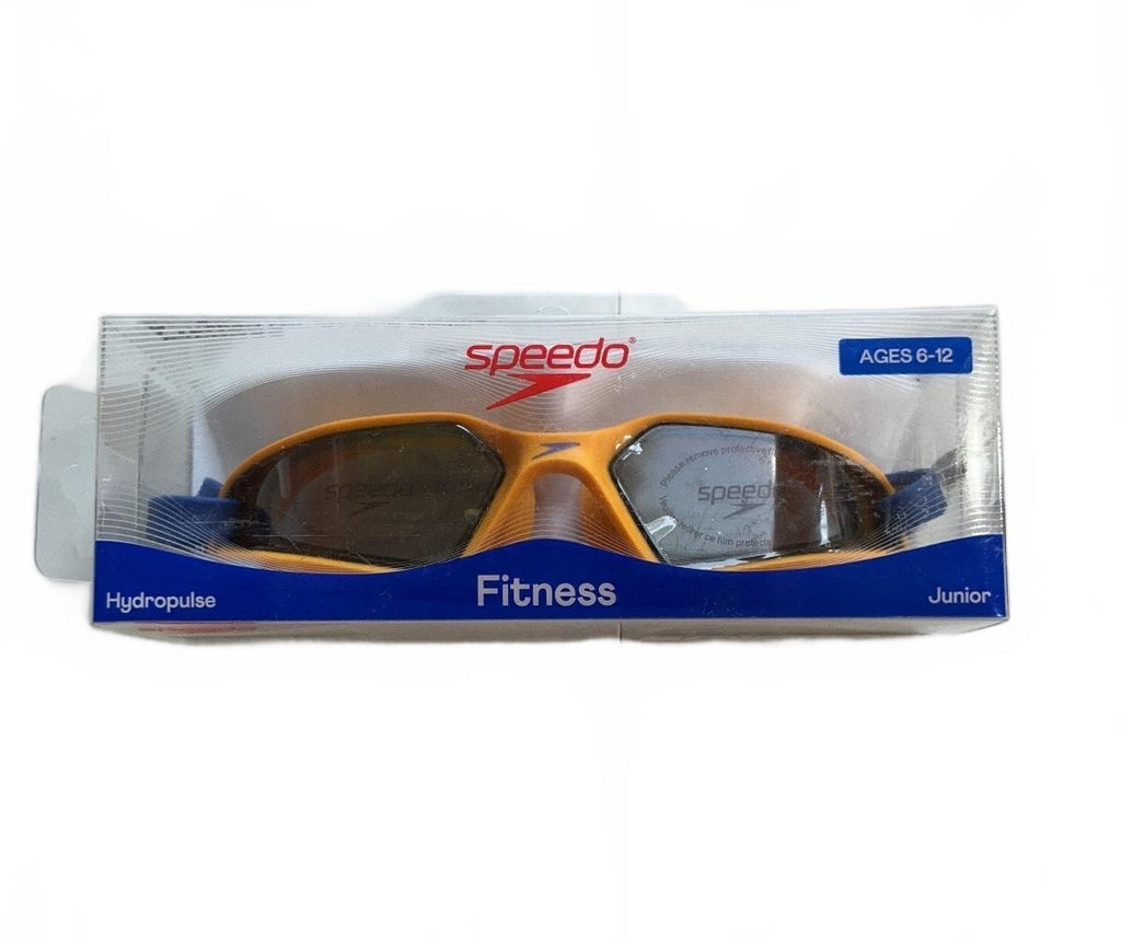 *NEW* Speedo Hydropulse Junior Fitness Swimming Goggles Ages 6-12 Yellow Blue