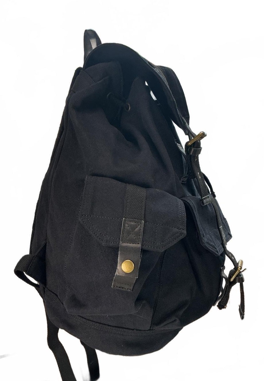 Gootium Backpack Unisex Black Canvas Durable Adjustable Straps Vintage Style