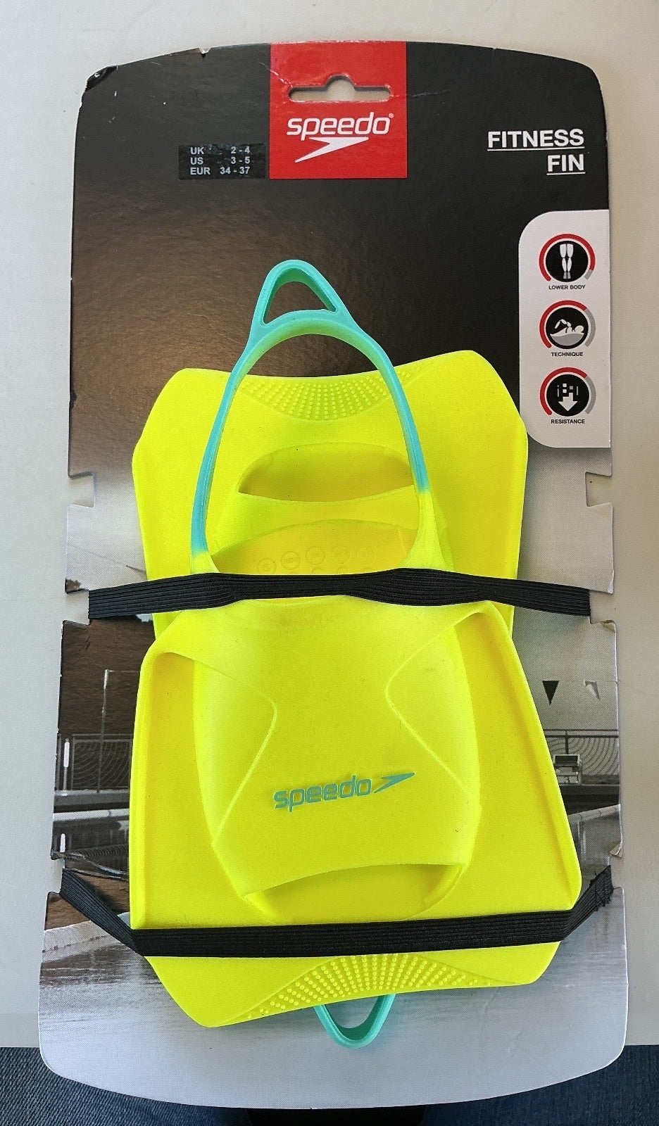 Speedo Fitness Fin Unisex UK 2-4 Yellow Lightweight Lower Body Training