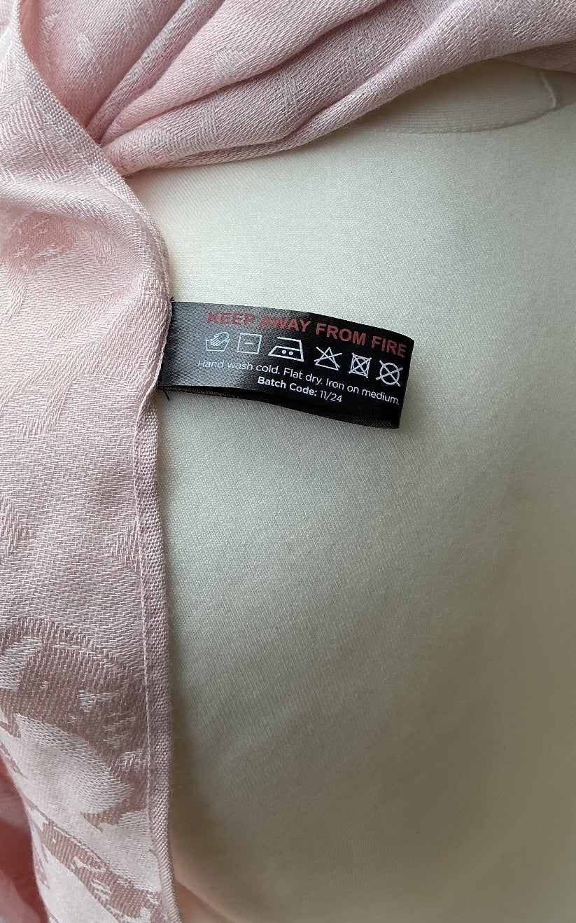 Paul Costelloe Dressage Women Scarf Pink Horse Print Jacquard Lightweight